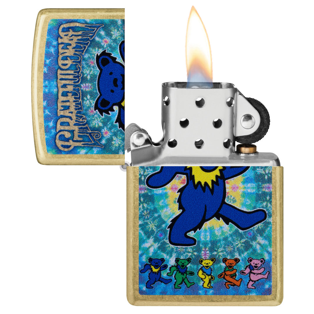 Zippo Grateful Dead Dancing Bears Design Street Brass Windproof