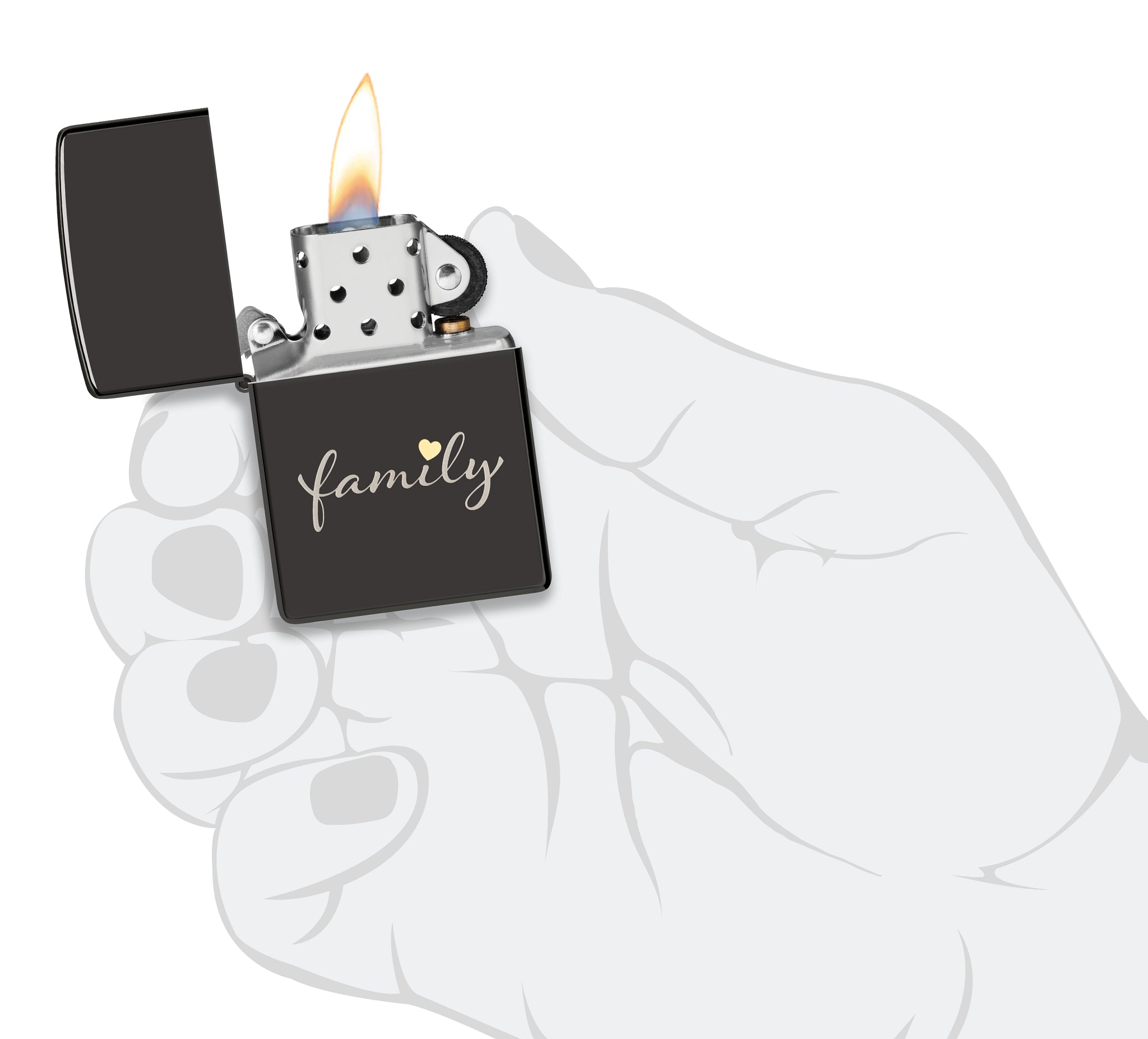 Zippo Family Design High Polish Black Windproof Lighter – Zippo USA