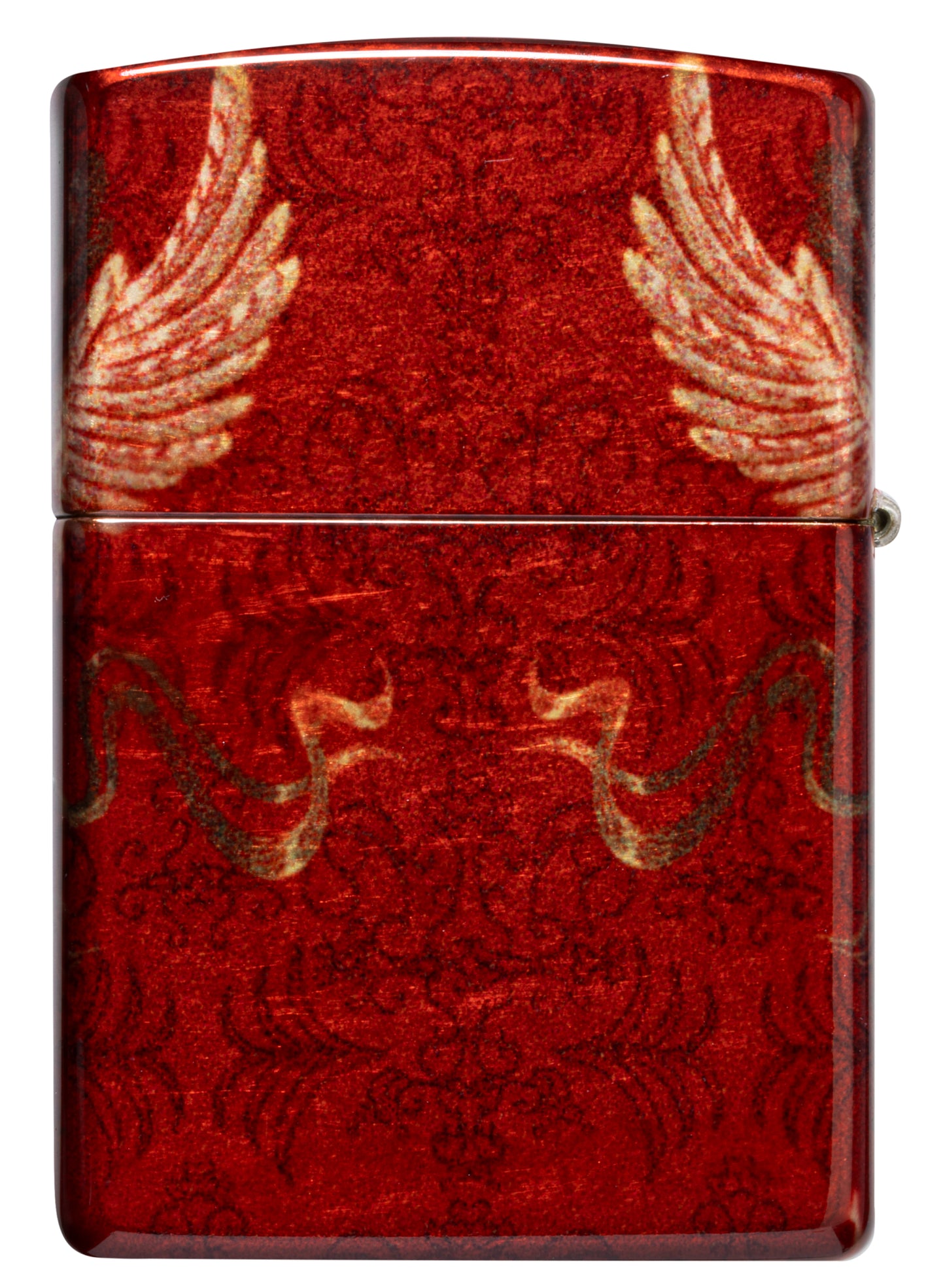 Back view of Zippo Skull Heraldry Design Tumbled Brass Windproof Lighter.