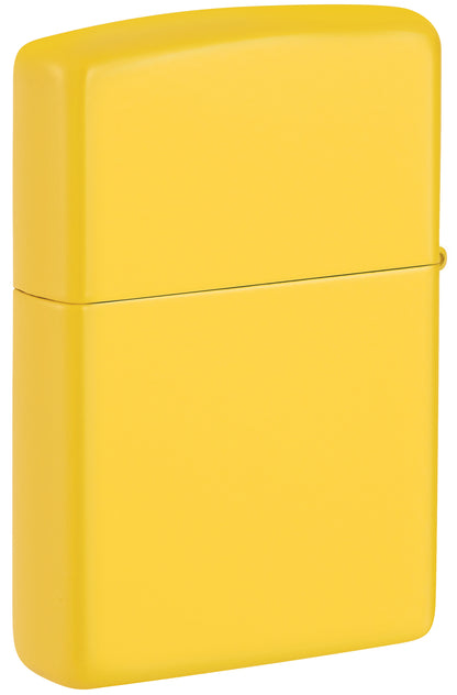 Back view of Zippo Bob Marley Sunshine Design Classic Sunflower Windproof Lighter standing at a 3/4 angle.