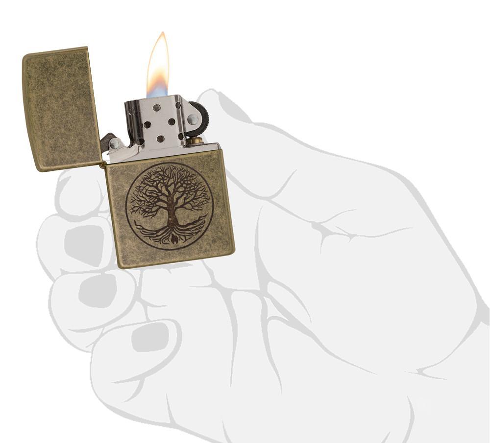 Zippo Tree Of Life Antique Brass Windproof Lighter – Zippo USA