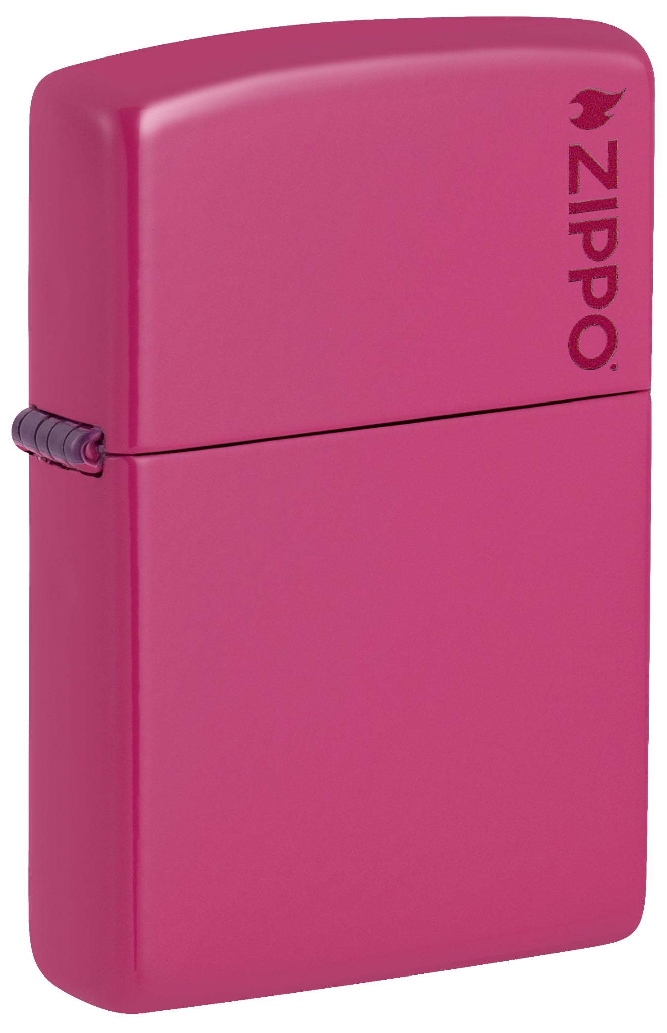 Front shot of Classic Frequency Zippo Logo Windproof Lighter standing at a 3/4 angle.