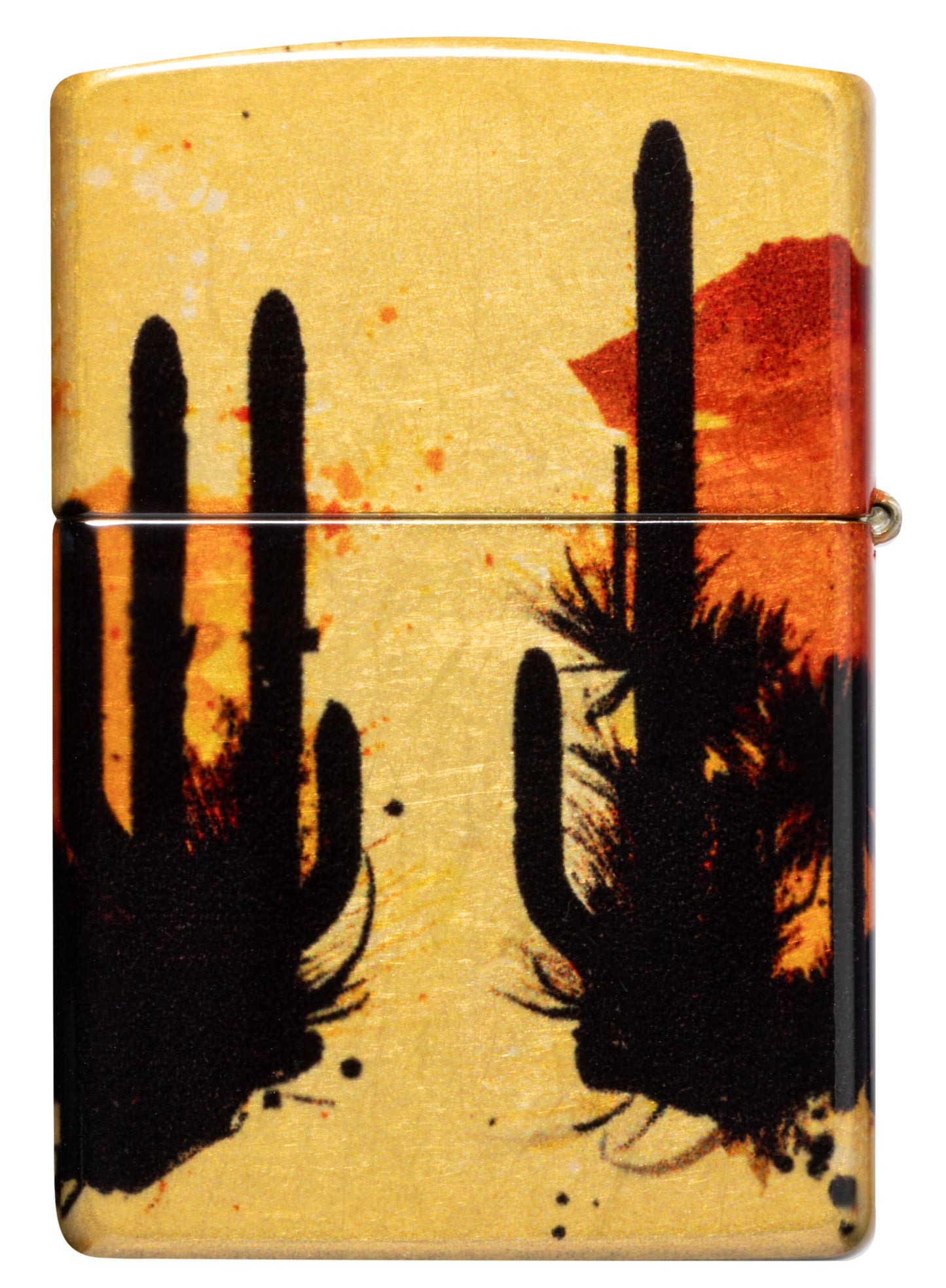 Back view of Zippo Racing Wrangler Design 540 Tumbled Brass Windproof Lighter.