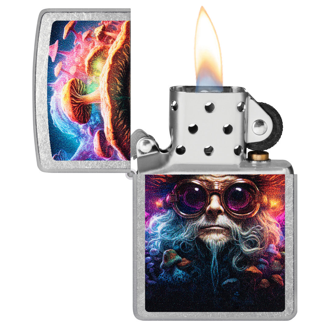 Zippo Mushroom Man Design Street Chrome Windproof Lighter – Zippo USA