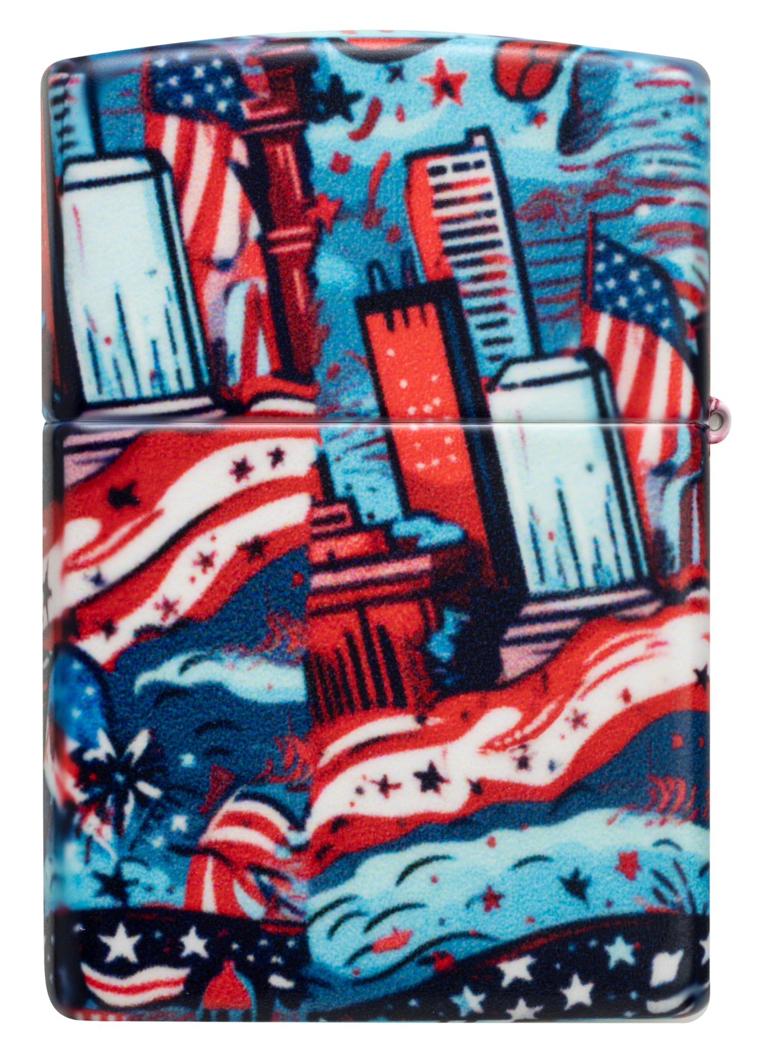 Back view of Zippo Lady Liberty Design 540 Matte Windproof Lighter.