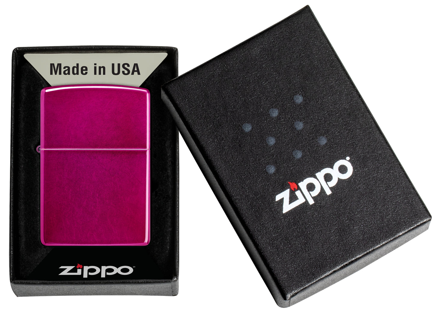 Zippo Classic Candy Raspberry Windproof Lighter in its packaging.