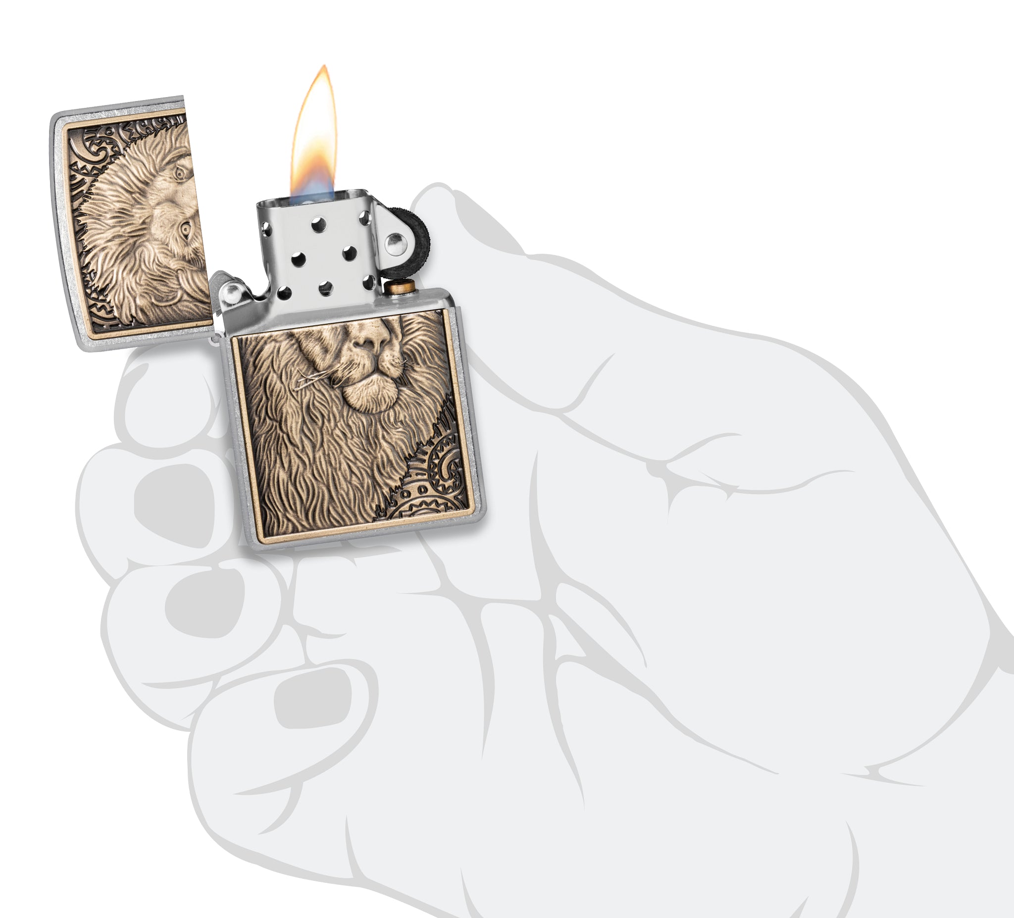 Zippo Lion Emblem Street Chrome Windproof Lighter – Zippo USA