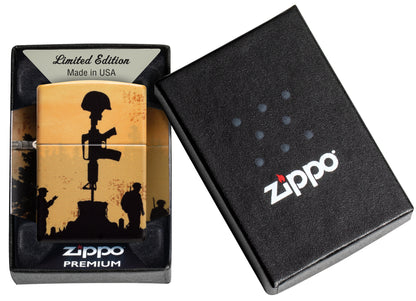 Zippo 2025 Veterans Day Commemorative 540 Matte Windproof Lighter in its packaging.
