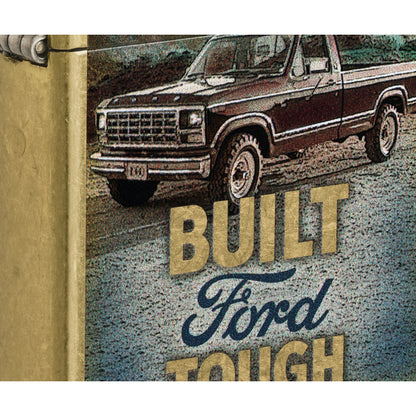 Front view of Zippo Built Ford Tough Design Street Brass Windproof Lighter close up to show the detail of the lighter.