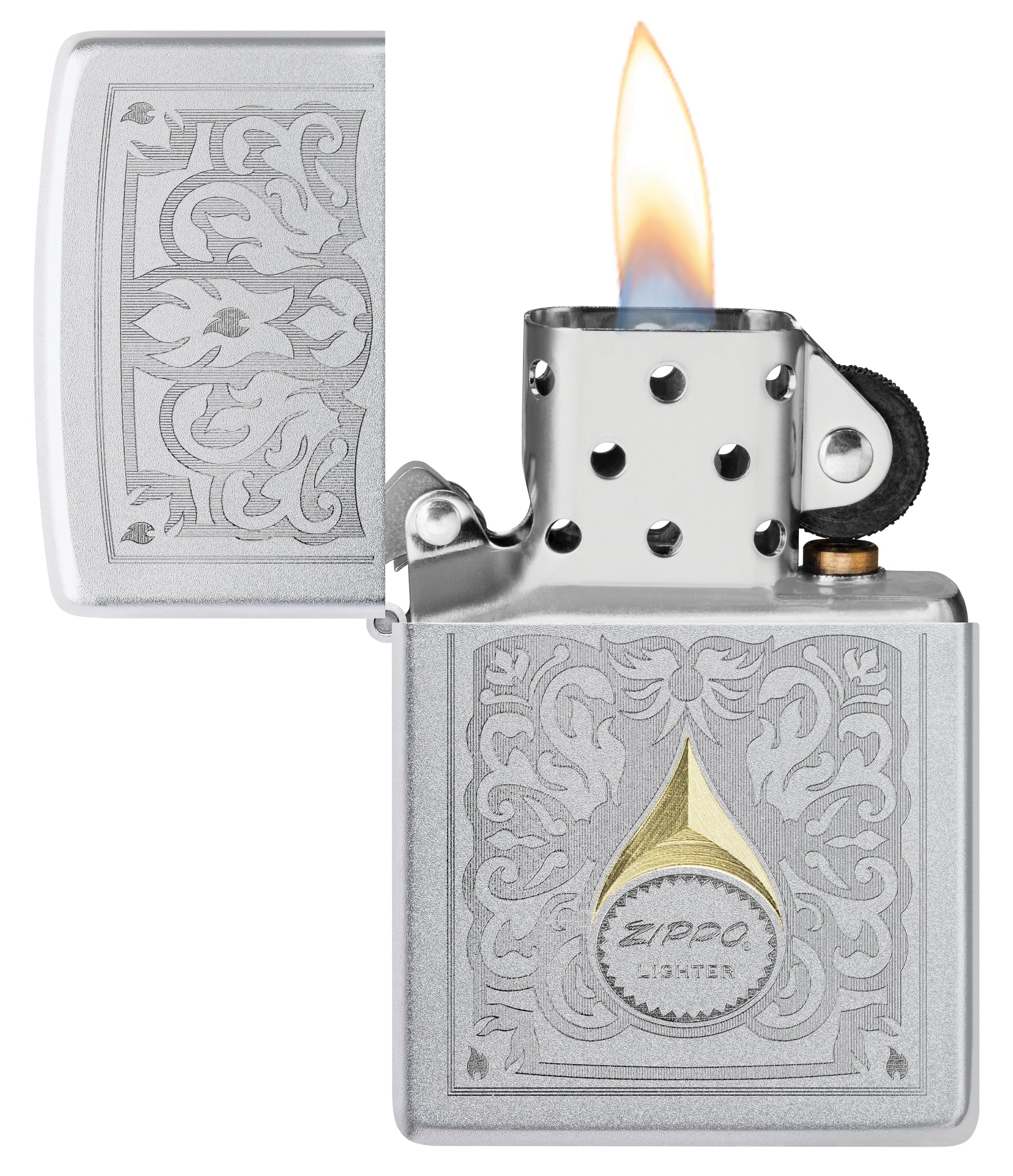 Zippo Vintage Filigree Design Satin Chrome Windproof Lighter