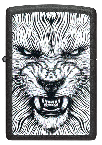 Front view of Zippo Say Cheese Design Black Crackle® Windproof Lighter.