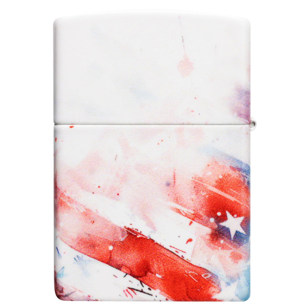 Back view of Zippo Watercolor Flag Design 540 Matte Windproof Lighter.