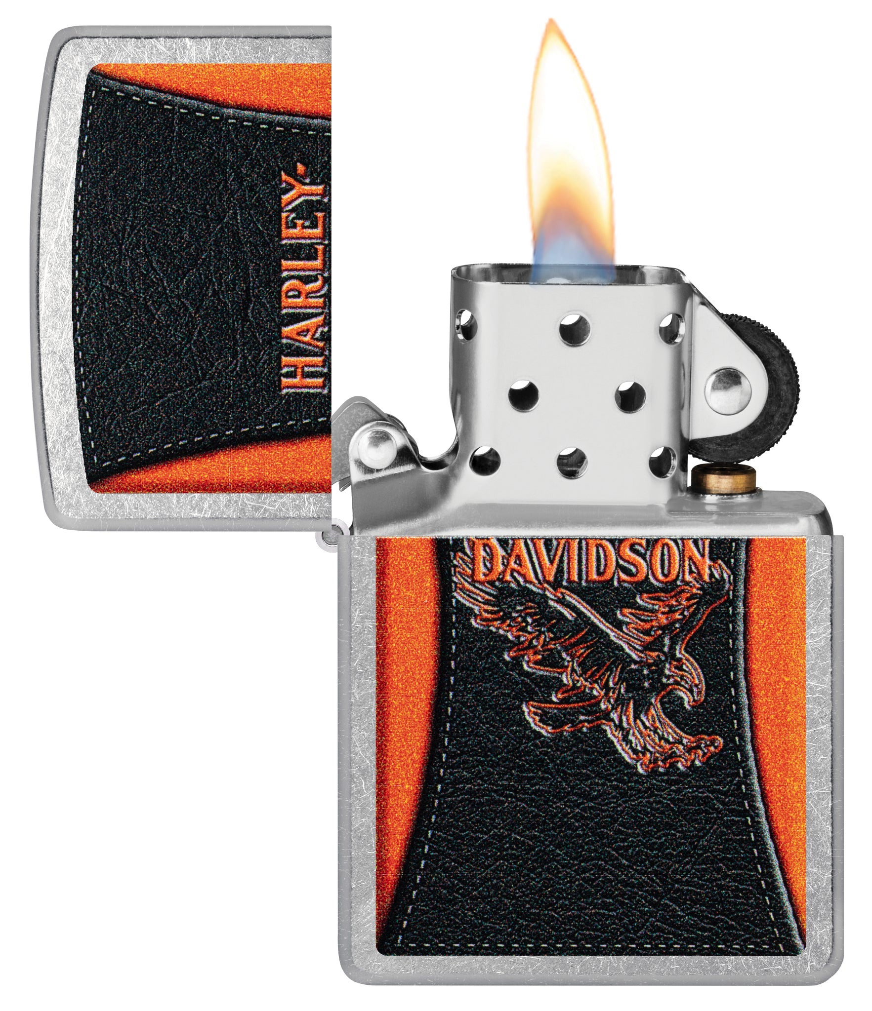 Zippo Harley-Davidson® Leathered Eagle Design Street Chrome Zippo Harley-Davidson® Leathered Eagle Design Street Chrome
