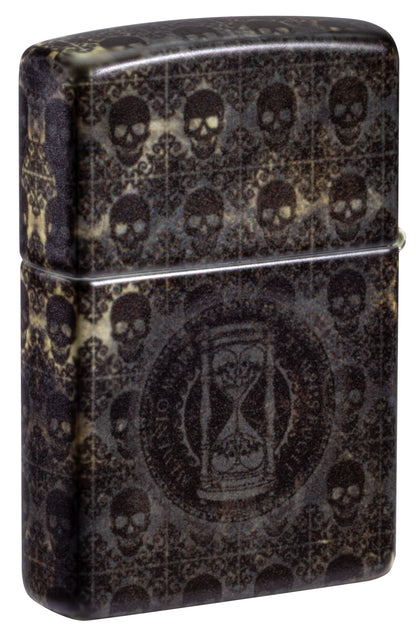 Back view of Zippo Anne Stokes The Ferryman Design 540 Matte Windproof Lighter standing at a 3/4 angle.