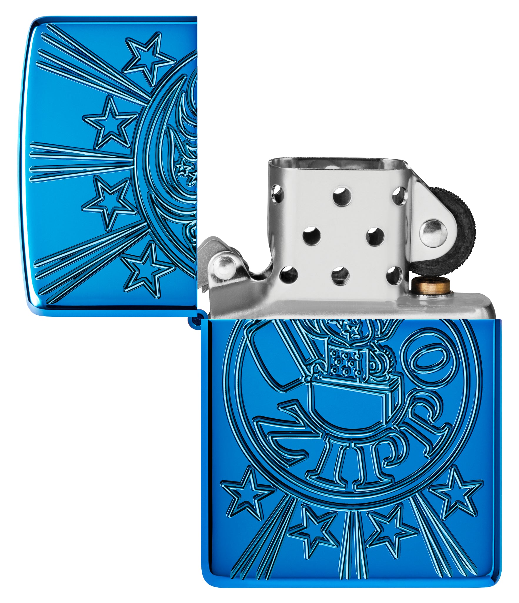 Zippo Starburst Design Armor® High Polish Blue Windproof Lighter