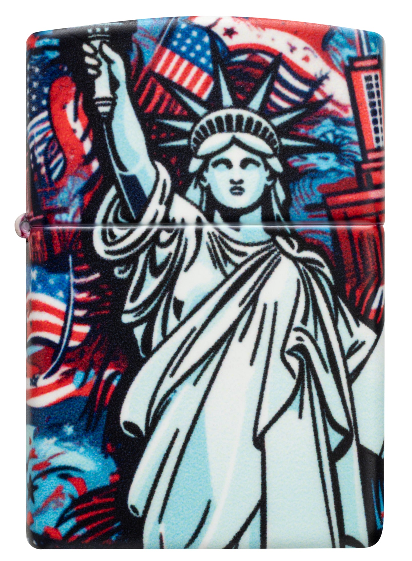 Front view of Zippo Lady Liberty Design 540 Matte Windproof Lighter.