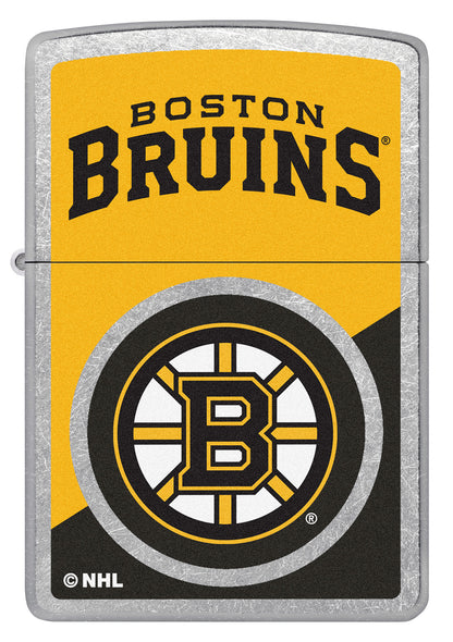 Front view of Zippo NHL® Boston Bruins® 2024 Street Chrome™ Windproof Lighter.