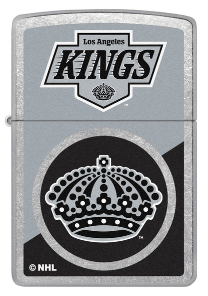 Front view of Zippo NHL® LA Kings® 2024 Street Chrome™ Windproof Lighter.