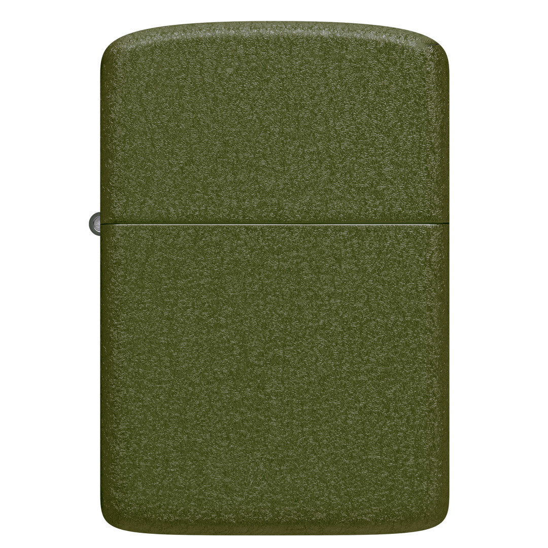 Front view of Zippo 2026 Founder’s Day Commemorative Green Crackle Windproof Lighter.