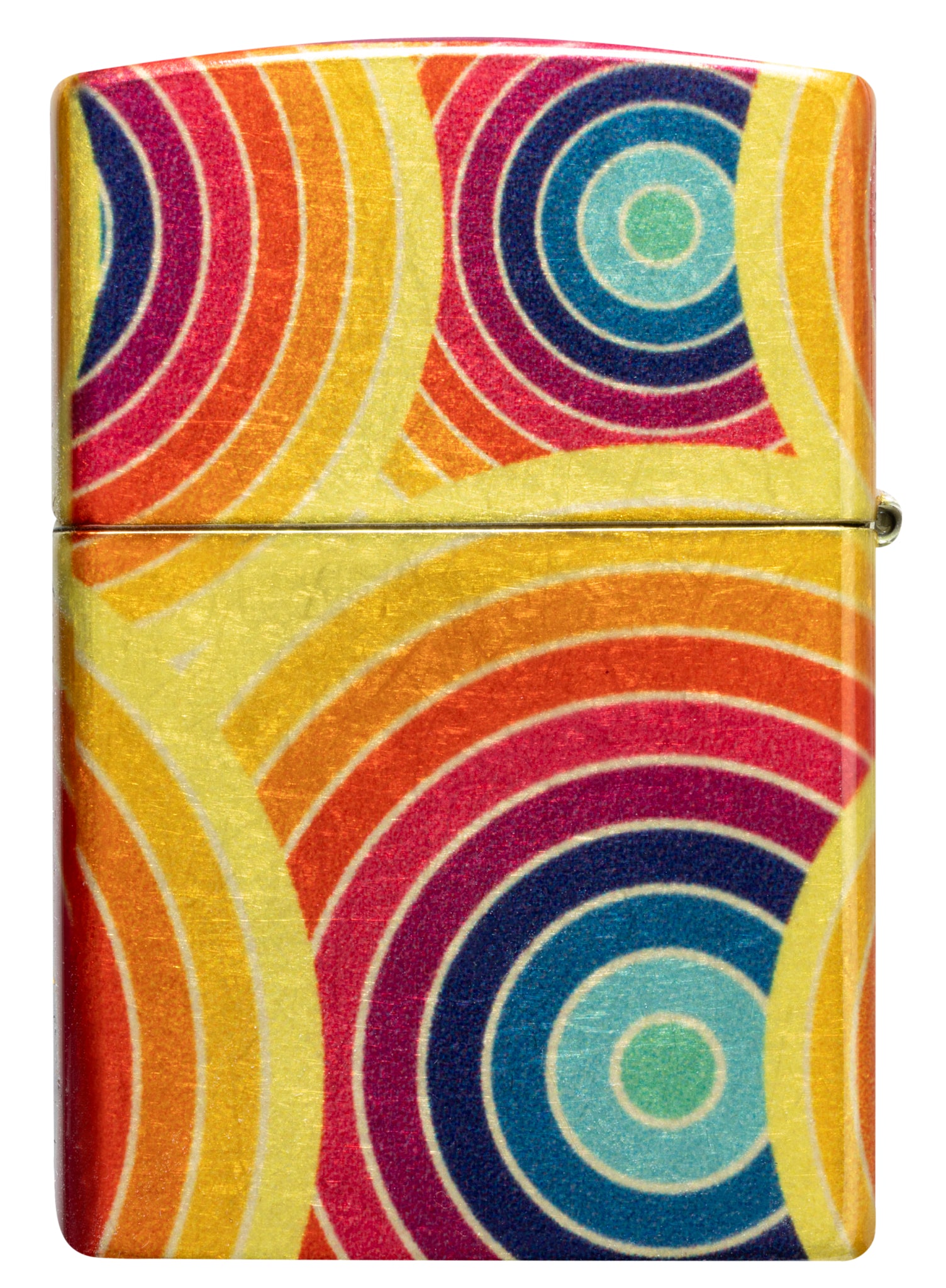 Back view of Zippo Funky Fusion Design 540 Tumbled Brass Windproof Lighter.