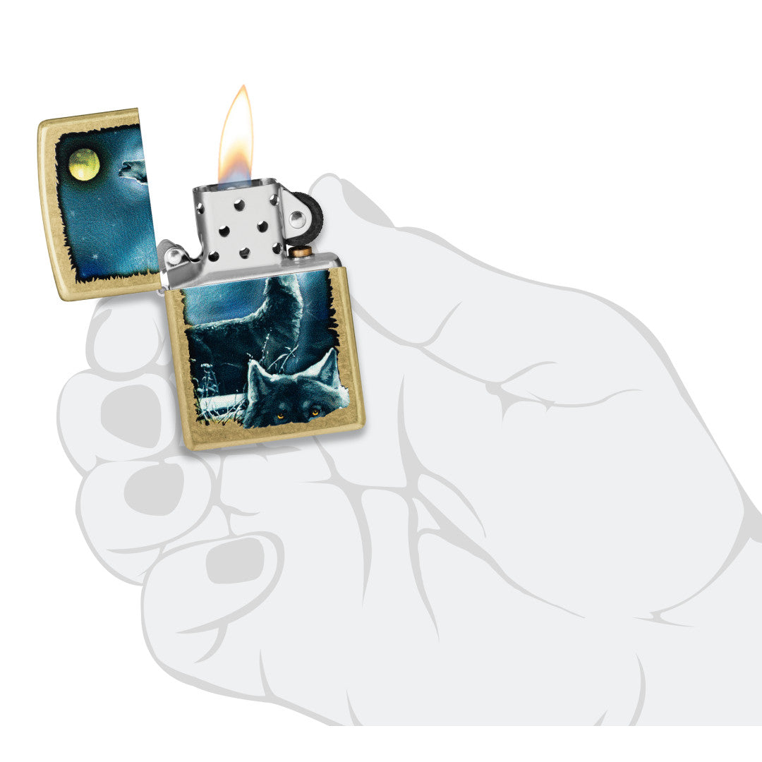 Zippo Wolf Song Design Street Brass Windproof Lighter – Zippo USA