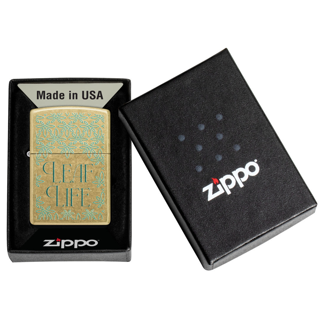 Zippo Leaf Life Design Street Brass Windproof Lighter – Zippo USA