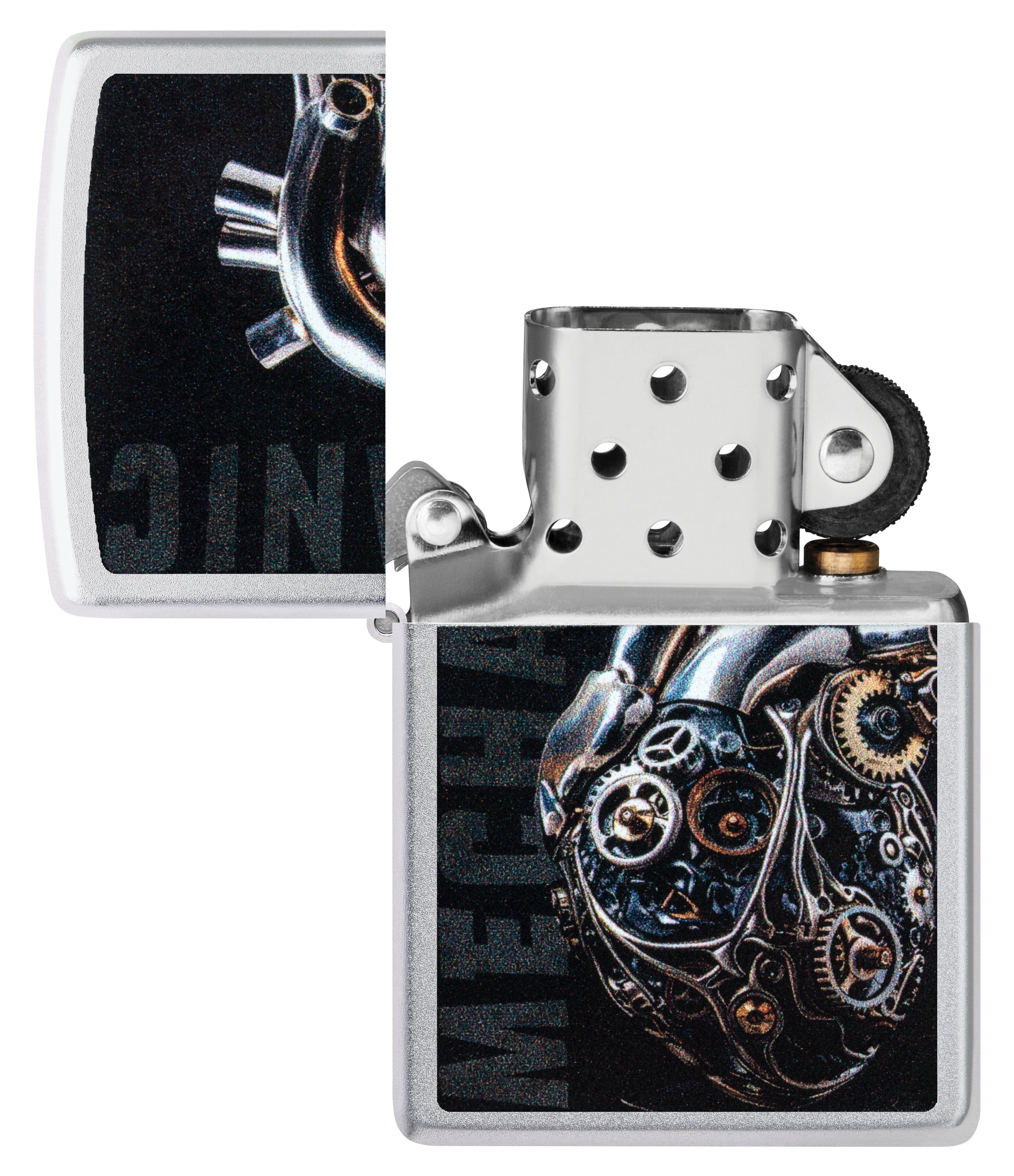 Zippo Mechanical Heart Design Satin Chrome Windproof Lighter