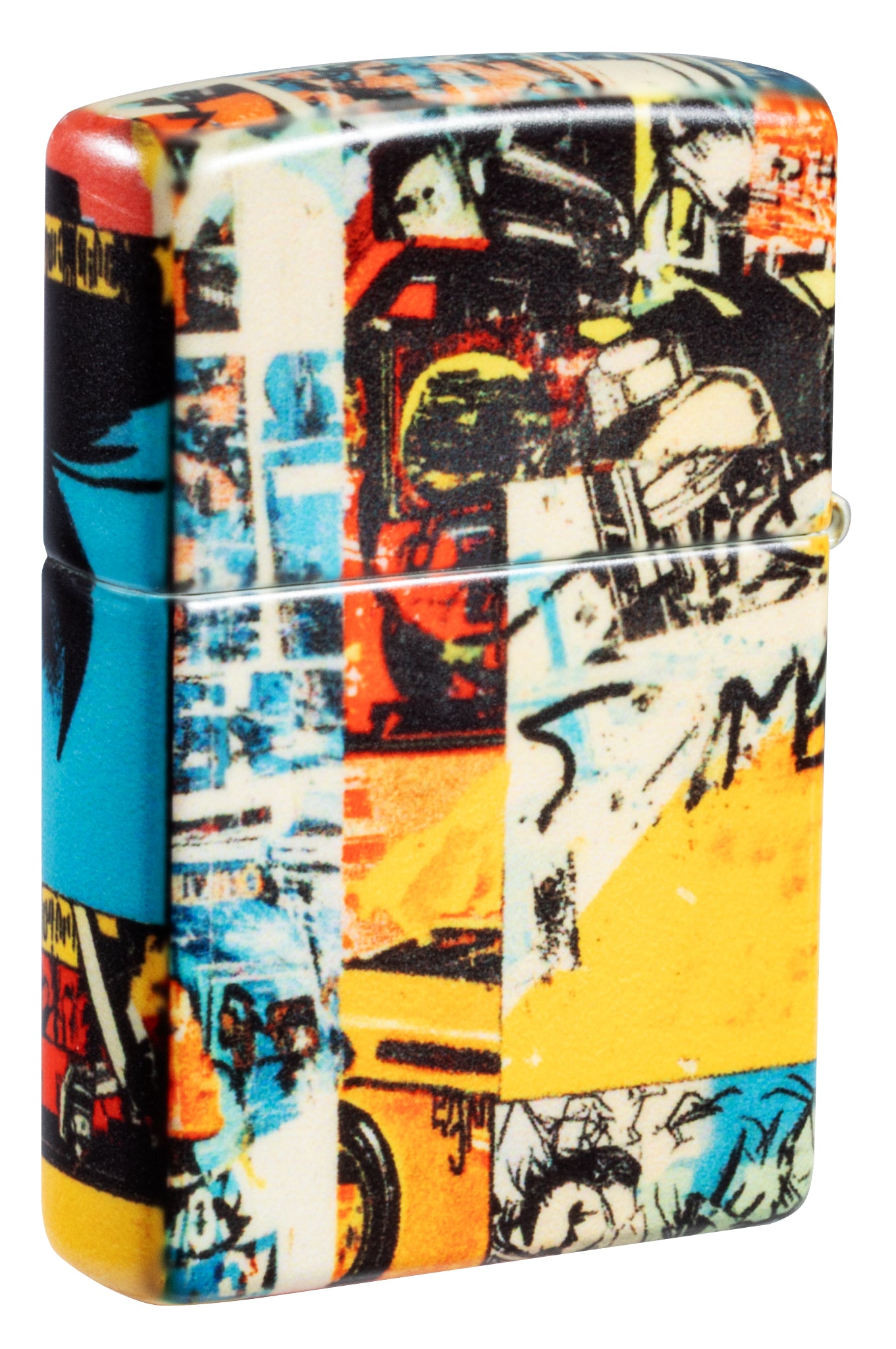 Back view of Zippo Eye See You Design 540 Matte Windproof Lighter standing at a 3/4 angle.