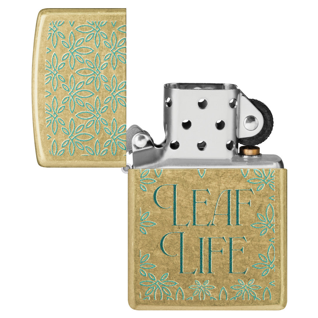 Zippo Leaf Life Design Street Brass Windproof Lighter – Zippo USA