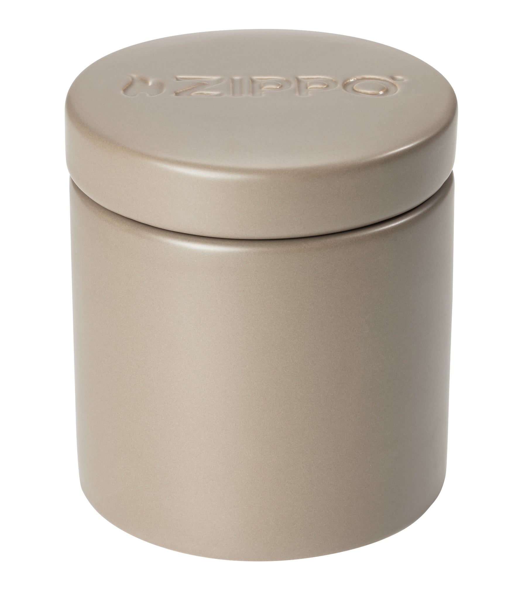 Front view of Zippo FlameScapes™ Citronella, Spearmint and Lemongrass Essential Oil Outdoor Candle with the lid on.