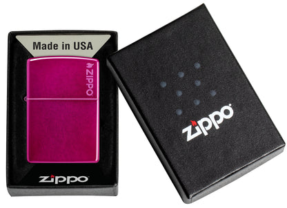 Zippo Classic Candy Raspberry Zippo Logo Windproof Lighter in its packaging.