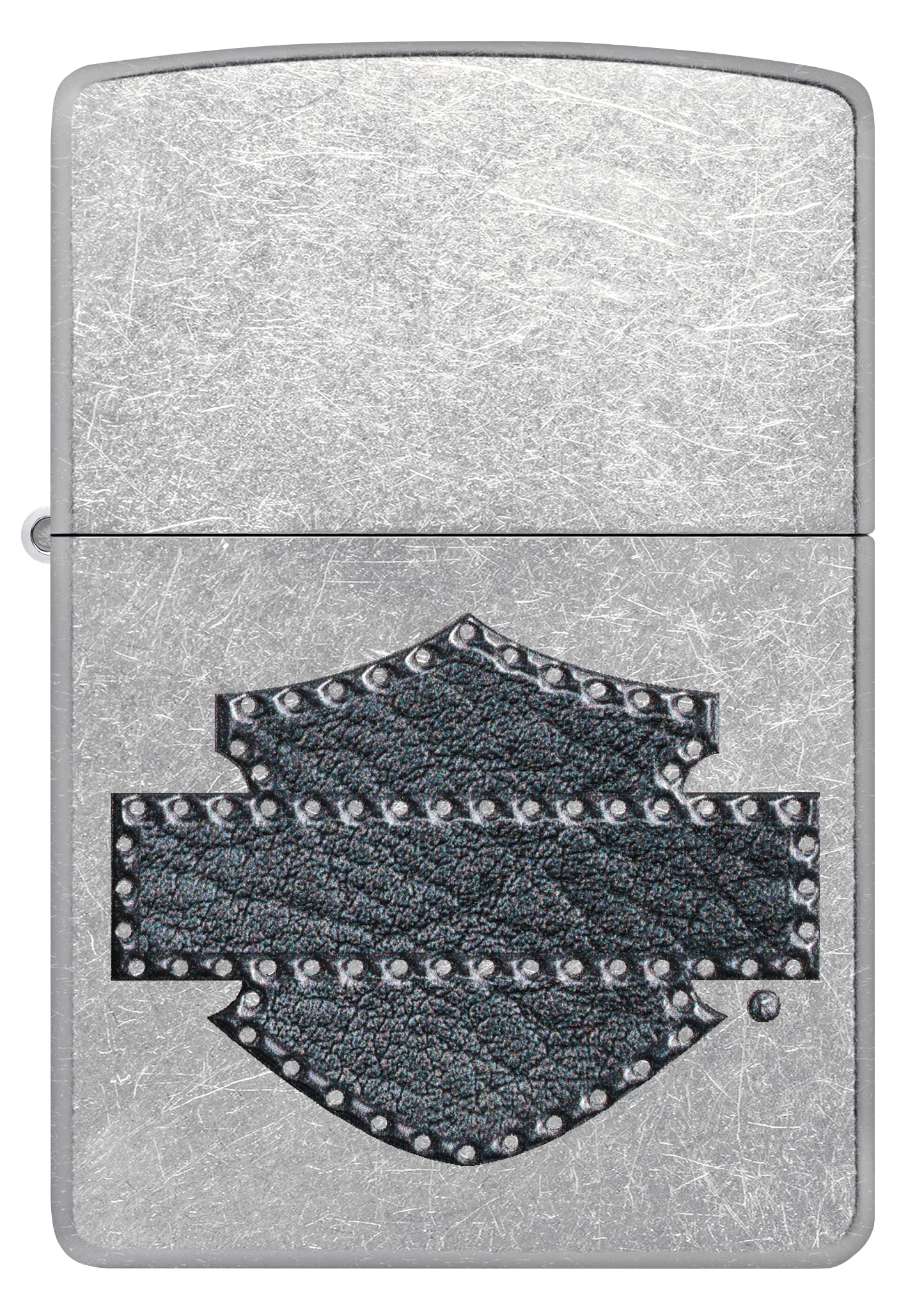 最終額_新品ビンテージ公式Harley-Davidson本革ウォレット&鎖 Zippo Harley-Davidson® Leathered Logo Design Street Chrome