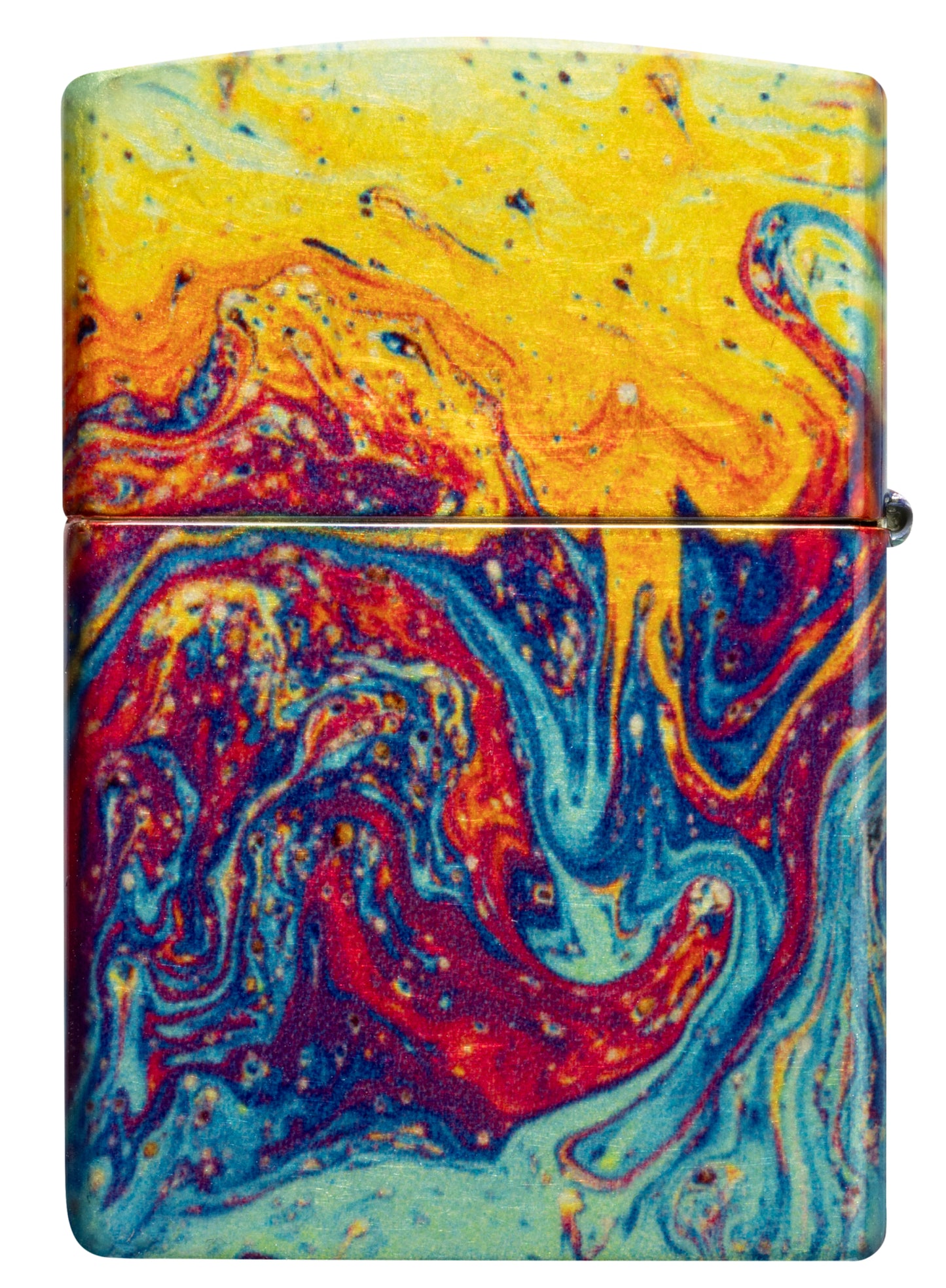 Back view of Zippo Magma Fusion Design 540 Tumbled Brass Windproof Lighter.