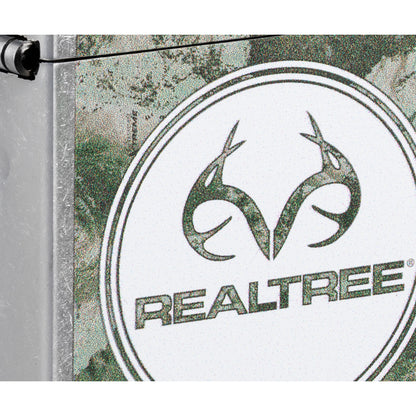Front view of Zippo Realtree® XTREME Design Street Chrome Windproof Lighter close up to show the detail of the lighter.