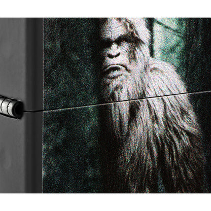 Front view of Zippo Squatch Cam Design Black Matte Windproof Lighter close up to show the detail of the lighter.