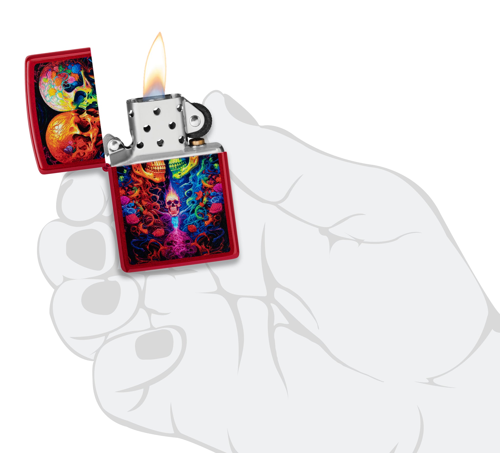 Zippo Candy Skulls Design Candy Apple Red Windproof Lighter
