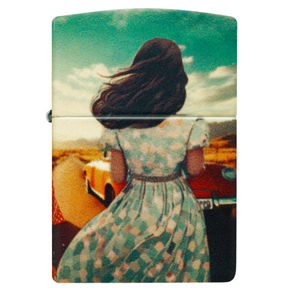 Front view of Zippo American Road Trip Design 540 Color Windproof Lighter.