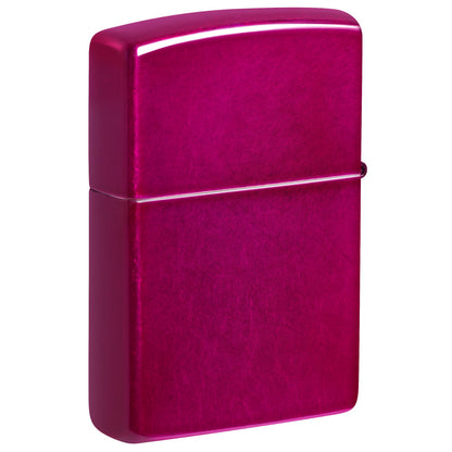 Back view of Zippo Party Bus Design Candy Raspberry Windproof Lighter standing at a 3/4 angle.