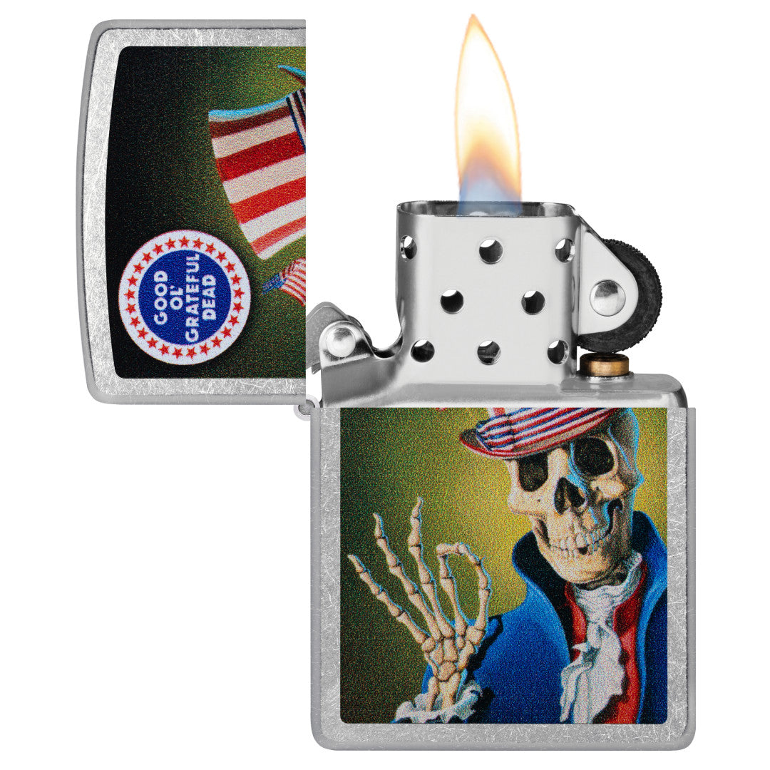 Zippo Good Ol' Grateful Dead Design Street Chrome Windproof