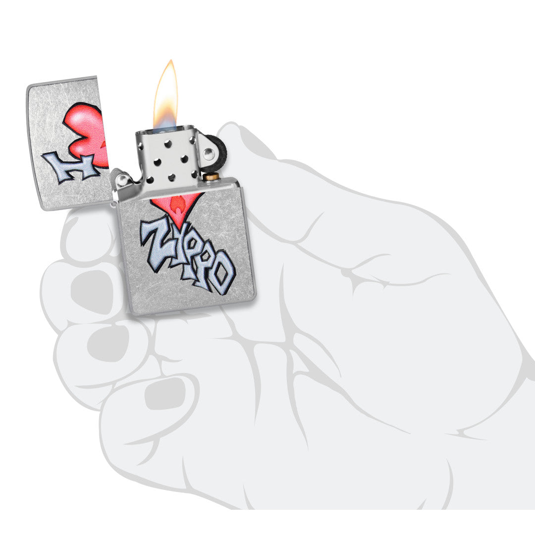 Zippo I Love Zippo Design Street Chrome Windproof Lighter – Zippo USA