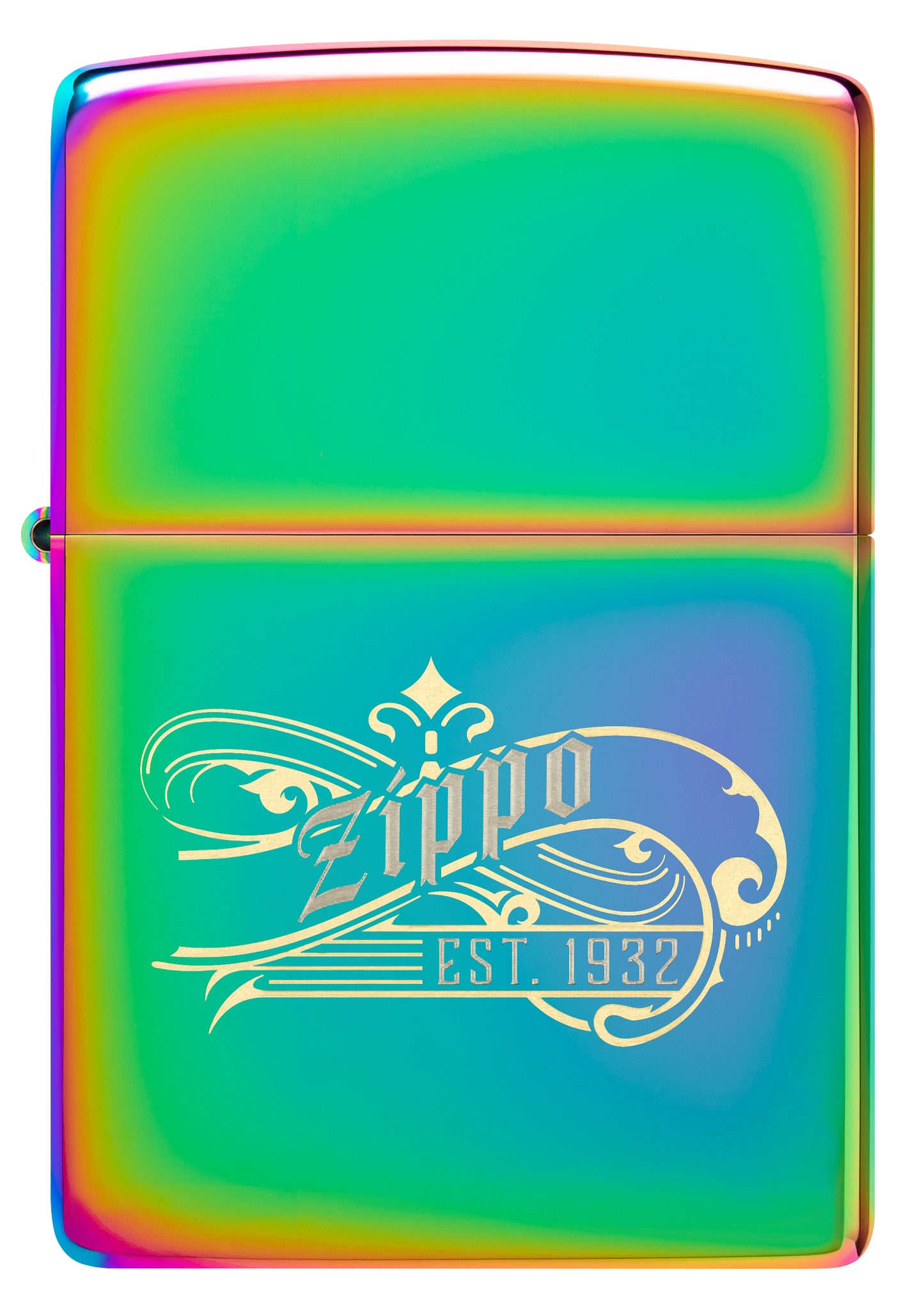 Front view of Zippo Established 1932 Design Multi Color Windproof Lighter.