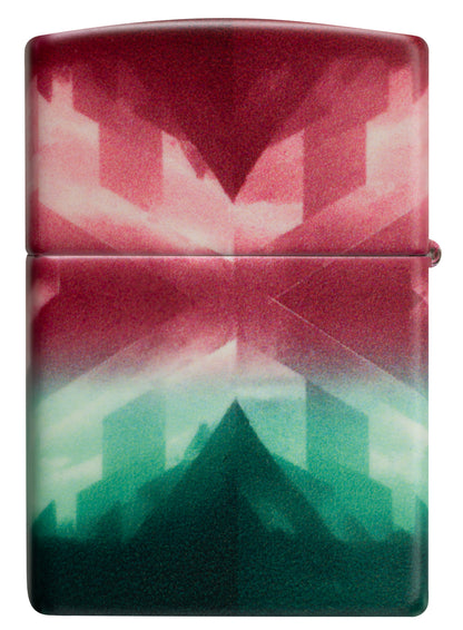 Back view of Zippo Wicked City Design Glow in the dark Green Windproof Lighter.