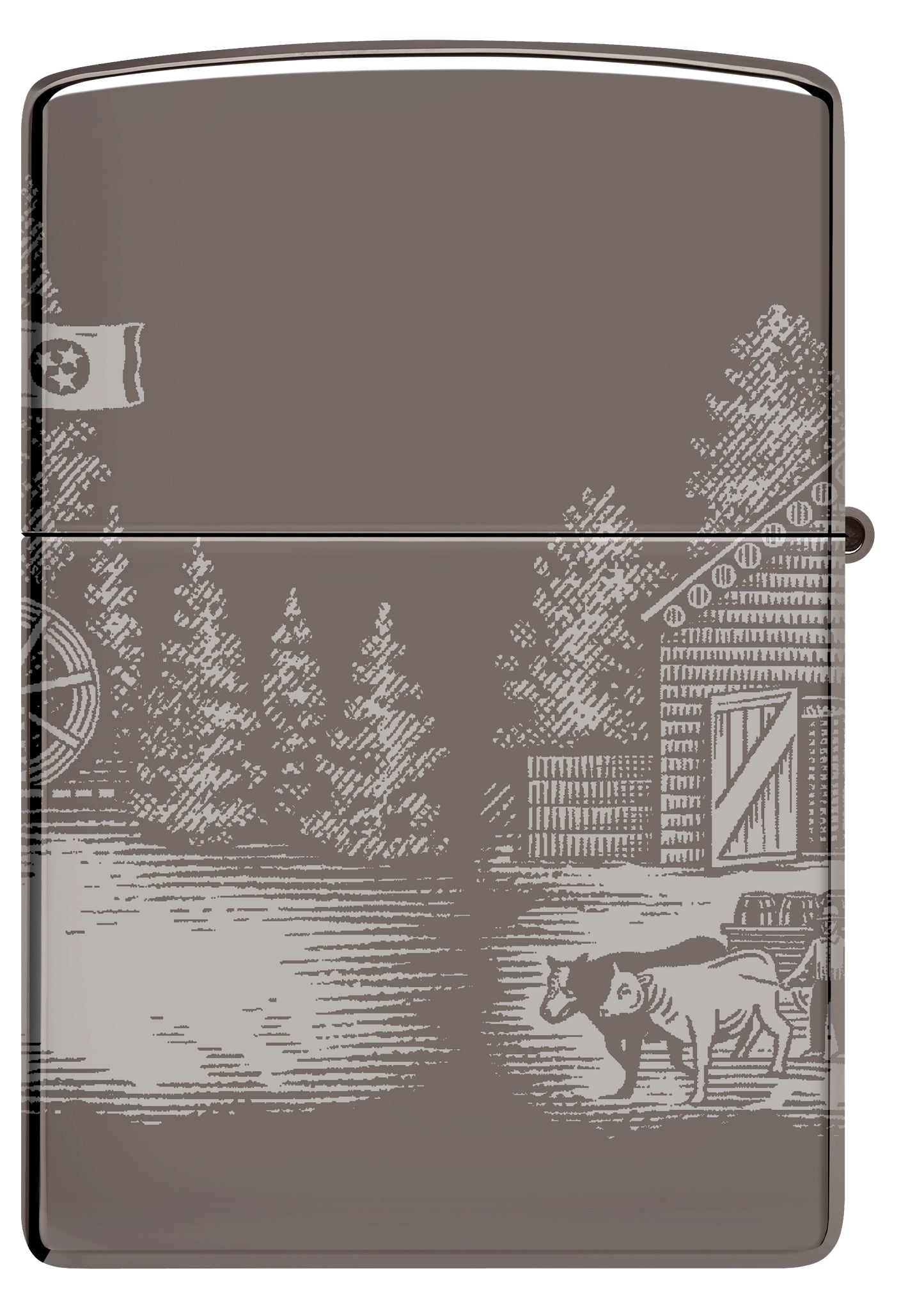 Back view of Zippo Jack Daniel's® Distillery Design Black Ice® Windproof Lighter.