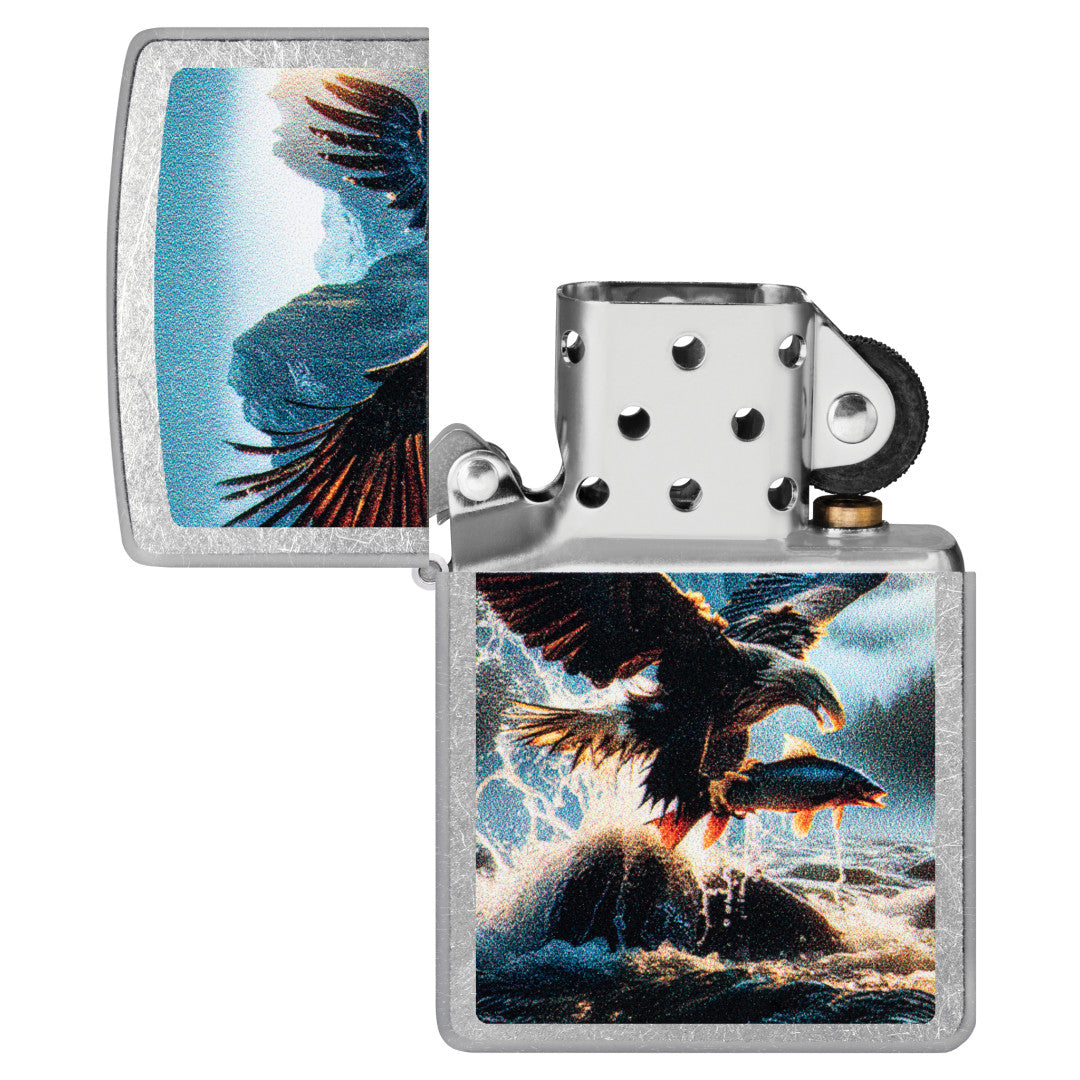 zippoライター　シャチ Zippo Catch of the Day Design Street Chrome Windproof Lighter