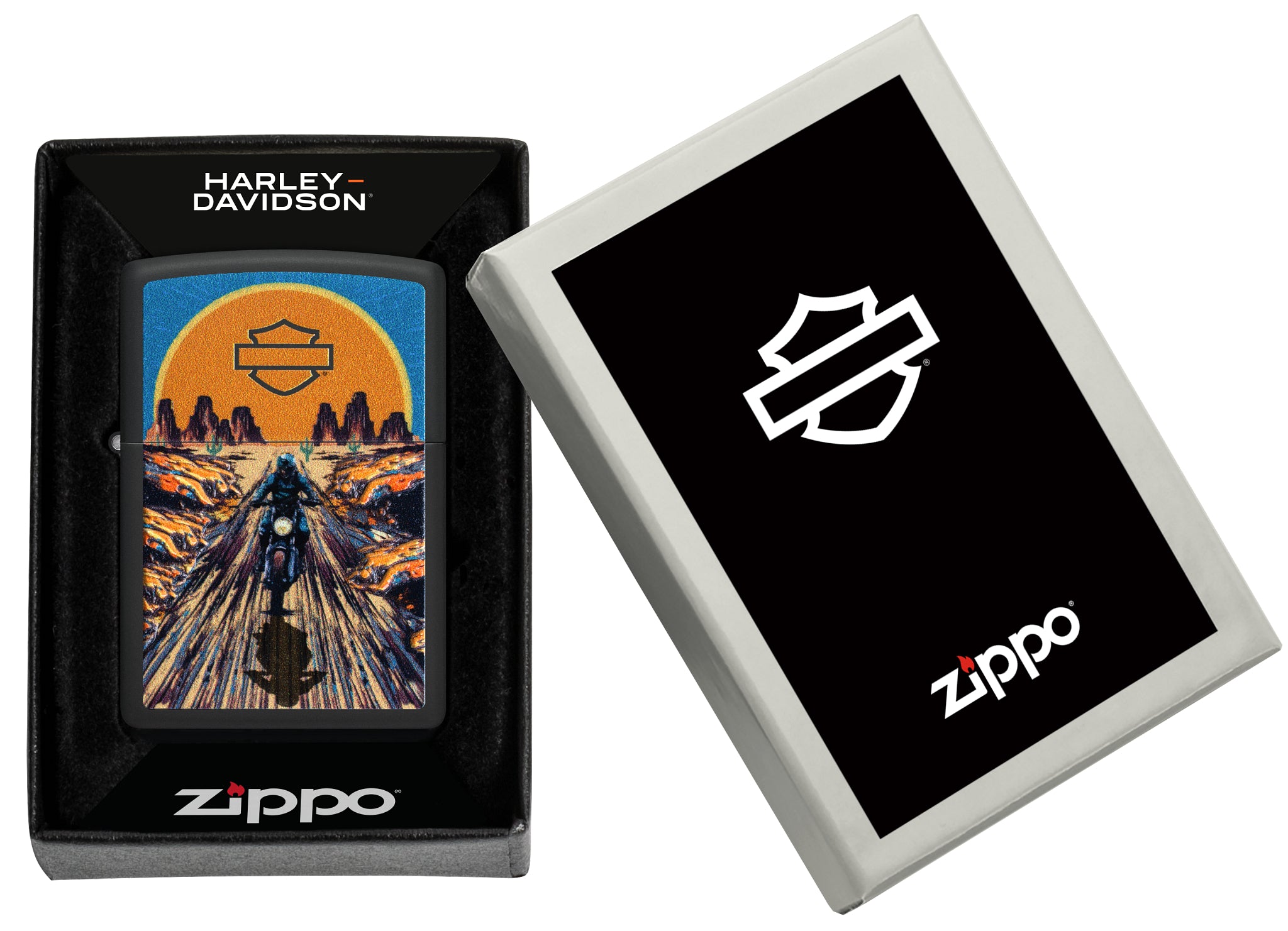 Zippo Harley-Davidson® Texture Print Design Black Matte Windproof