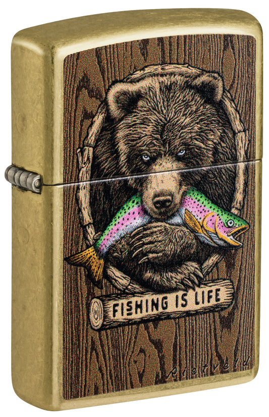 Front shot of Zippo Rietveld Fishing is Life Design standing at a 3/4 angle.