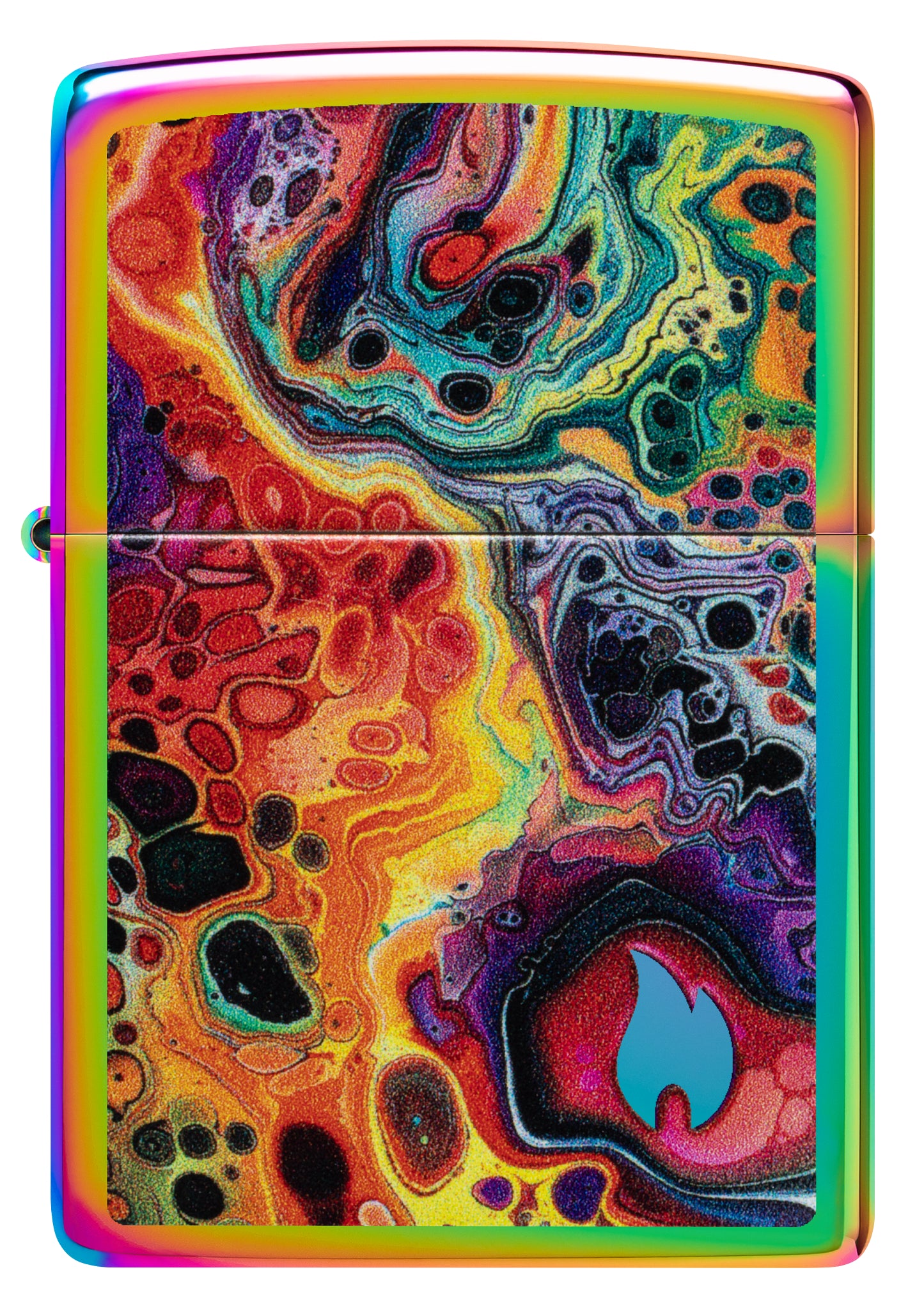 Front view of Zippo Mesmerizing Magma Design Multi-Color Windproof Lighter.