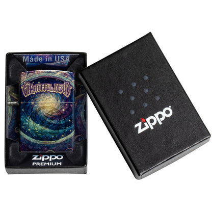 Zippo Grateful Dead Limited Edition Stealie Design Tumbled Brass Windproof Lighter in its packaging.