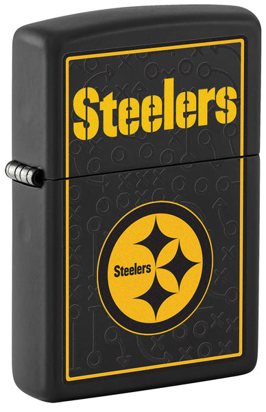 Zippo NFL Pittsburgh Steelers Playbook Design Black Matte