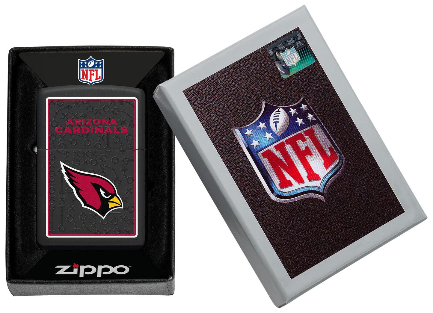 Front shot of NFL Arizona Cardinals Windproof Lighter.